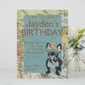 フレンチ・ブルドッグは誕生日の招待状を探検します 招待状 (スタンド正面)