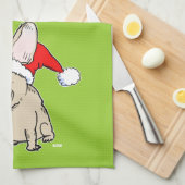 フレンチ・ブルドッグサンタクロース-かわいい犬の休日 キッチンタオル (四つ折り)