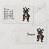 フレンチ・ブルドッグ及び青い鳥の名刺 名刺 (正面/裏面)