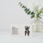 フレンチ・ブルドッグ及び青い鳥の名刺 名刺 (スタンド正面)