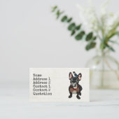 フレンチ・ブルドッグ及び青い鳥の名刺 名刺 (スタンド正面)