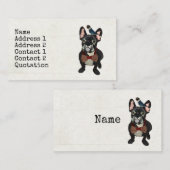 フレンチ・ブルドッグ及び青い鳥の名刺 名刺 (正面/裏面)