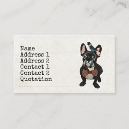 フレンチ・ブルドッグ及び青い鳥の名刺 名刺