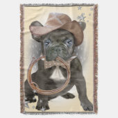 フレンチ・ブルドッグ毛布 スローブランケット (正面縦)