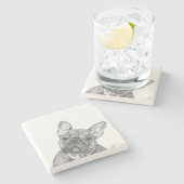 フレンチ・ブルドッグ ストーンコースター (横)