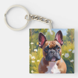 フレンチ・ブルドッグ | ペットの絵画 犬のアート キーホルダー