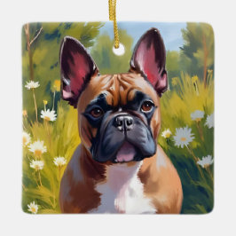フレンチ・ブルドッグ | ペットの絵画 犬の芸術 セラミックオーナメント