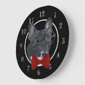 フレンチ・ブルドッグ ラージ壁時計 (傾斜)