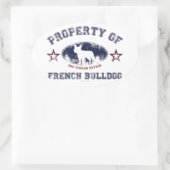 フレンチ・ブルドッグ 楕円形シール (バッグ)