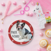 フレンチ・ブルドッグ-赤いガラス、自由なキス ペーパープレート (パーティー)