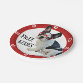 フレンチ・ブルドッグ-赤いガラス、自由なキス ペーパープレート (アングル)