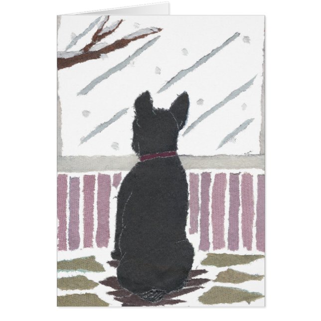 フレンチ・ブルドッグ、Frenchieの雪、冬、犬の芸術 (正面)