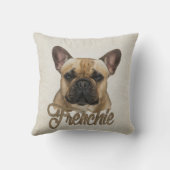 フレンチ・ブルドッグ- Frenchie犬 クッション (裏面)