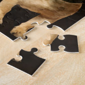 フレンチ・ブルドッグ- Frenchie -ブラウンの格子縞 ジグソーパズル (側面)