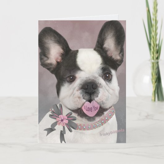フレンチ・ブルドッグI愛 カード (正面)