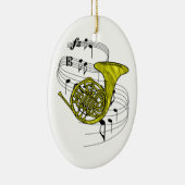 フレンチ・ホルンのオーナメント セラミックオーナメント (右)