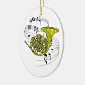 フレンチ・ホルンのオーナメント セラミックオーナメント (左)