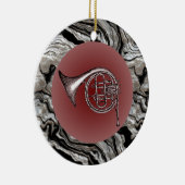 フレンチ・ホルンのスケッチの吊り下げ式のオーナメント セラミックオーナメント (右)