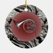 フレンチ・ホルンのスケッチの吊り下げ式のオーナメント セラミックオーナメント (裏面)