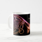 フレンチ・ホルンの楽器のイメージ コーヒーマグカップ (正面左)