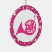 フレンチ・ホルンの雪片音楽クリスマスのオーナメント セラミックオーナメント (右)