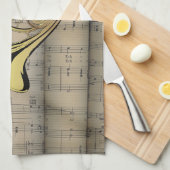 フレンチ・ホルンの~は楽譜の背部~のミュージカルを転がりました キッチンタオル (四つ折り)