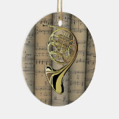 フレンチ・ホルンの~は楽譜の背部~のミュージカルを転がりました セラミックオーナメント (右)