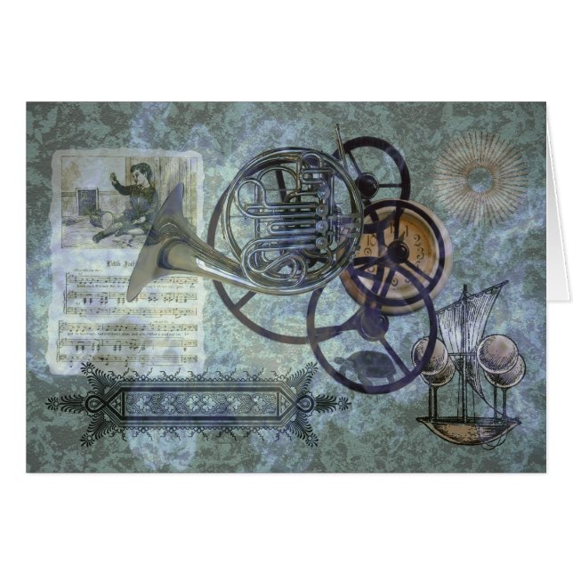 フレンチ・ホルンのSteampunkのメドレー (正面横)