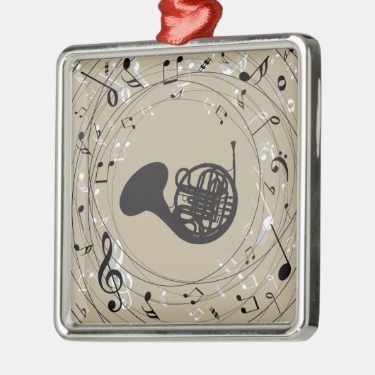フレンチ・ホルンプレーヤーのオーナメント メタルオーナメント (左)