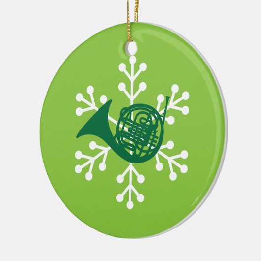 フレンチ・ホルンプレーヤーのギフトのオーナメント セラミックオーナメント (左)