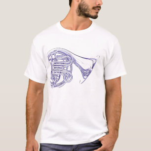 フレンチ・ホルンラインスケッチのワイシャツ Tシャツ