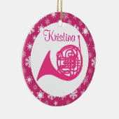 フレンチ・ホルン音楽パーソナライズなオーナメント セラミックオーナメント (右)