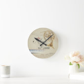 フレンチ・ホルン音楽部屋 ラウンド壁時計 (ホーム)