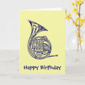 フレンチ・ホルン カード (黄色い花)