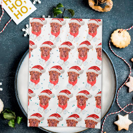 フレンチ・マスティフ犬のクリスマス キッチンタオル