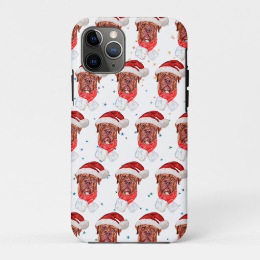 フレンチ・マスティフ犬のクリスマス Case-Mate iPhoneケース (裏面)