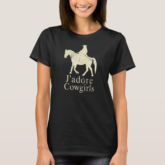 フレンチ J'adore カウガール 私はカウガールが大好き 1 Tシャツ (正面)