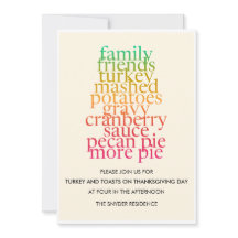 フレンツギビングサンクスギビングディナー招待状