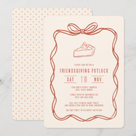 フレンツギビング ポットラックディナー コケットボウパイ 招待状
