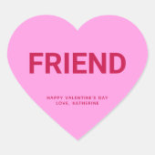 フレンドおもしろいかわいいバレンタインデーの会話 ハートシール (正面)
