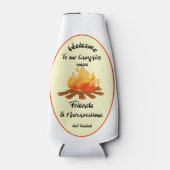 フレンドおもしろいマーシュマローキャンプ引用文 ボトルクーラー (正面)