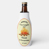 フレンドおもしろいマーシュマローキャンプ引用文 ボトルクーラー (ボトル正面)