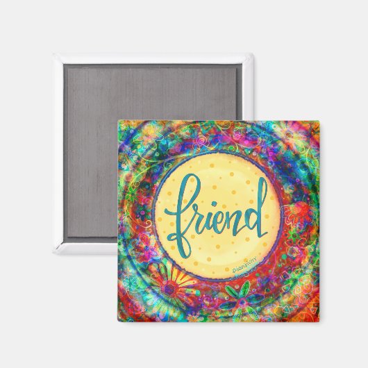 フレンドかわいらしカラフル感動的トレンディーおもしろい マグネット (正面/裏面)