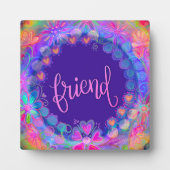 フレンドかわいらしパープルフローラインスピレーション フォトプラーク (正面)