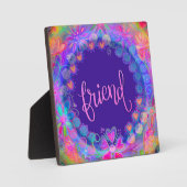 フレンドかわいらしパープルフローラインスピレーション フォトプラーク (正面)