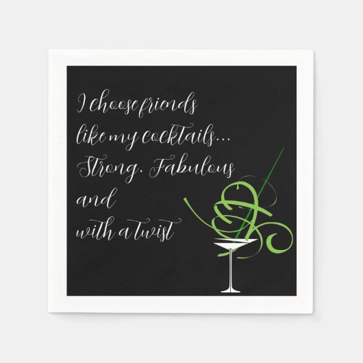 フレンドとカクテル – おもしろいカクテルナプキン スタンダードカクテルナプキン (正面)