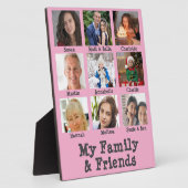フレンドとファミリー名写真認知症8x10ピンク フォトプラーク (側面)