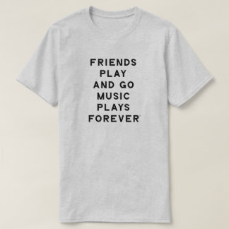 フレンドとミュージック引用文メンズTシャツ Tシャツ