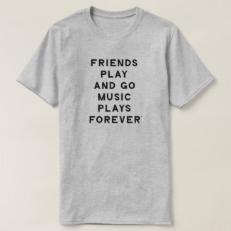 フレンドとミュージック引用文メンズTシャツ Tシャツ