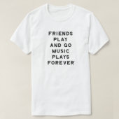 フレンドとミュージック引用文メンズTシャツ Tシャツ (デザイン正面)